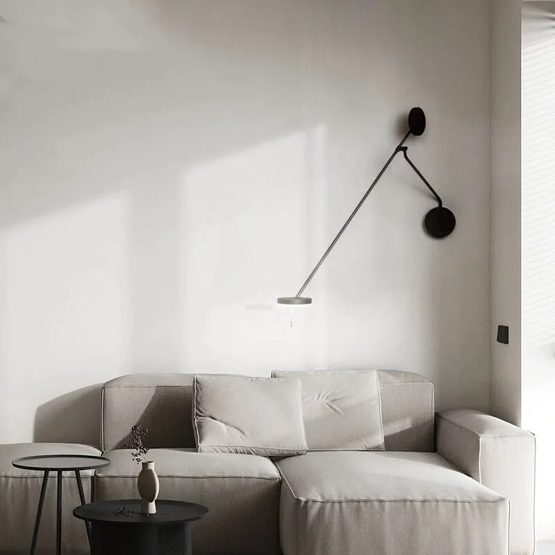 Adjustable Swing Arm Black Wall Lamp