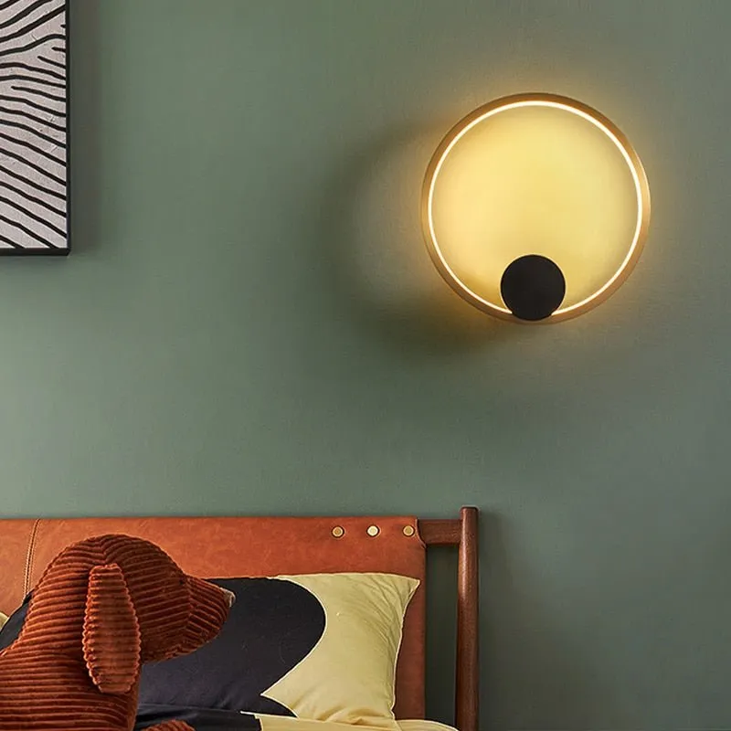 Nordic Style Brass Ring LED Wall Light